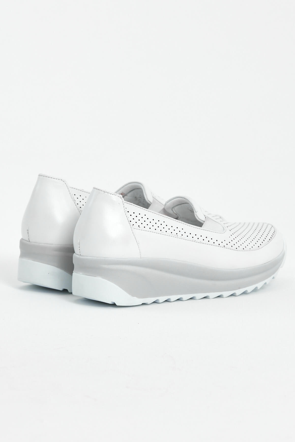Kadın Dolgu Topuk Deri Sneakers Beyaz 2310302Y