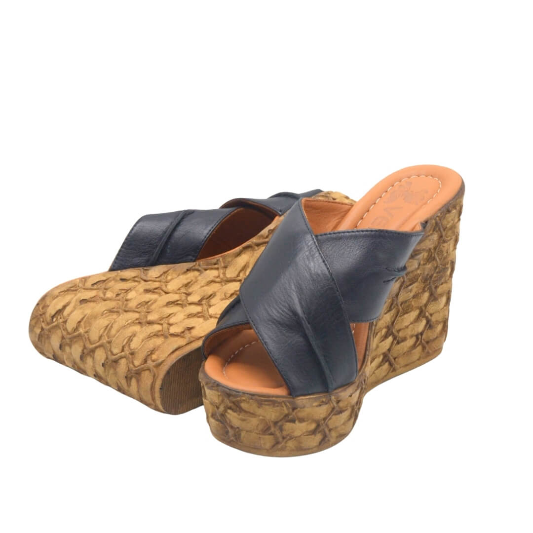 Venüs Deri Kadın Dolgu Topuk Terlik Siyah 2112202Y