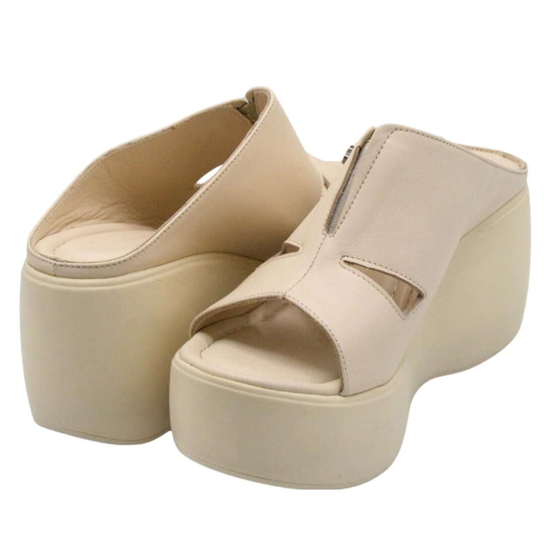 Venüs Deri Kadın Dolgu Topuk Terlik Bej 2313104Y - Thumbnail