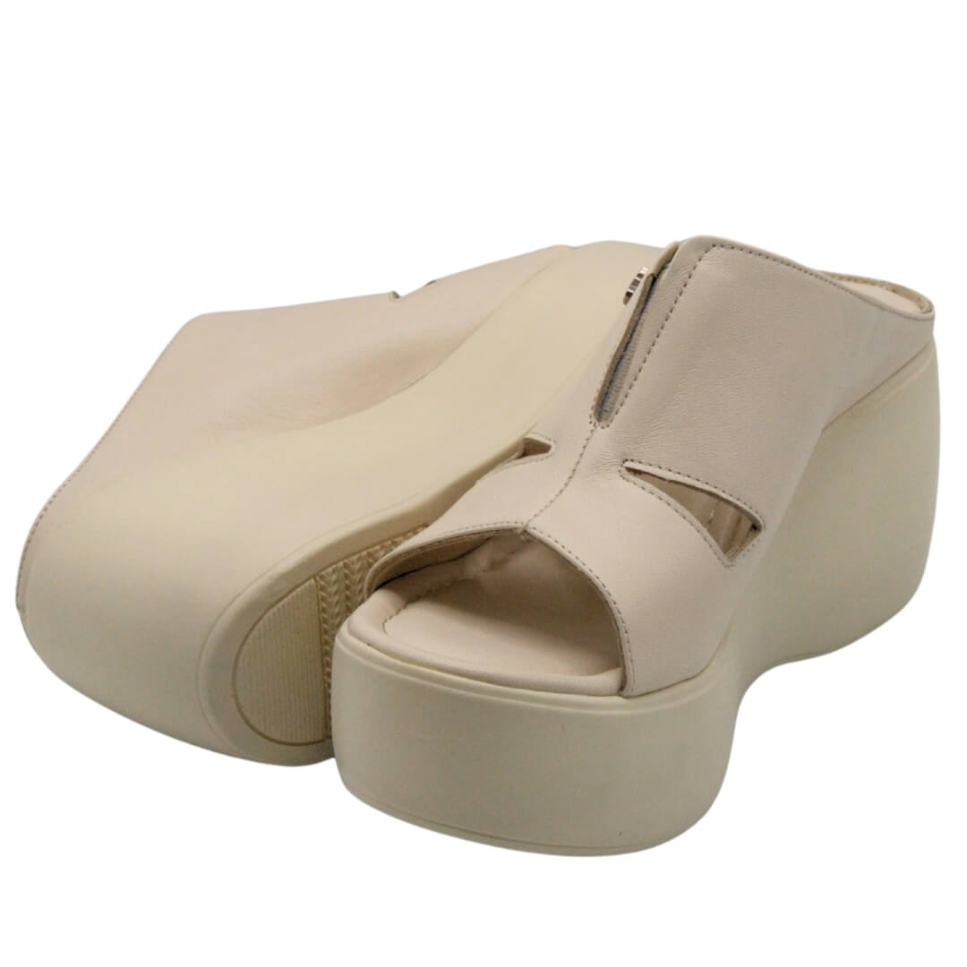 Venüs Deri Kadın Dolgu Topuk Terlik Bej 2313104Y