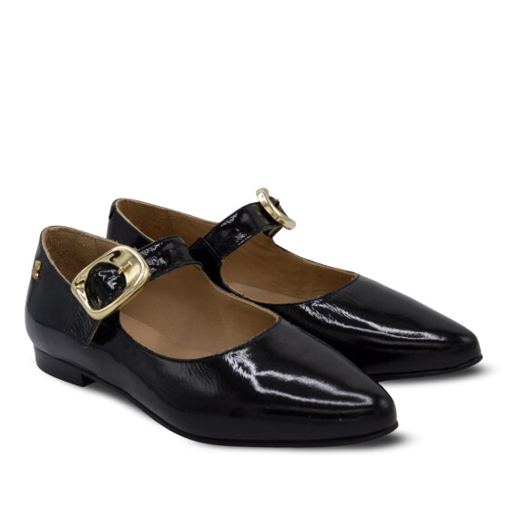 Venüs Deri Kadın Rugan Babet Siyah 2511501Y