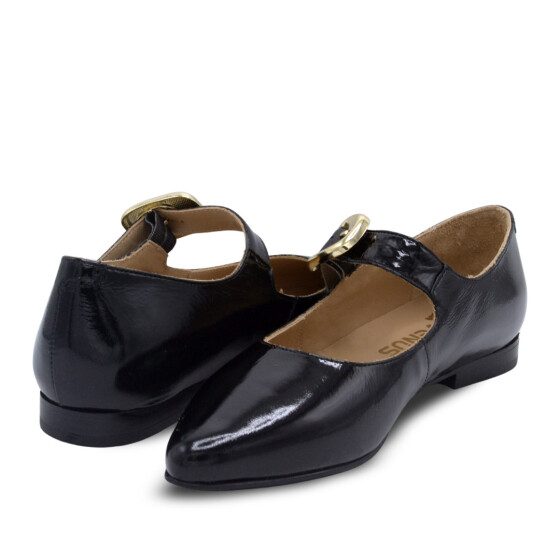 Venüs Deri Kadın Rugan Babet Siyah 2511501Y - 4