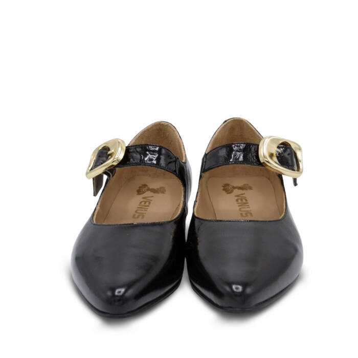 Venüs Deri Kadın Rugan Babet Siyah 2511501Y - 6