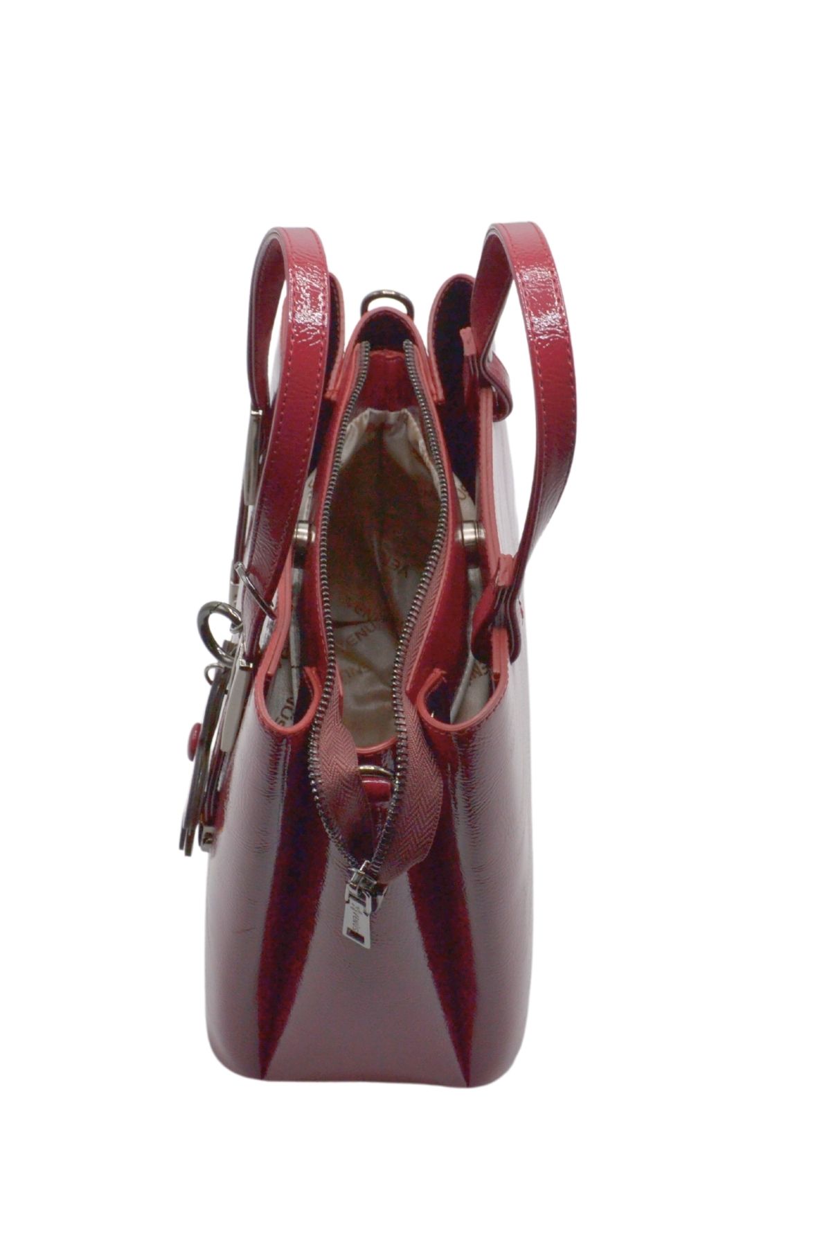 Venüs Deri Kadın Rugan Kol Çantası Kırmızı C2490807K - Thumbnail