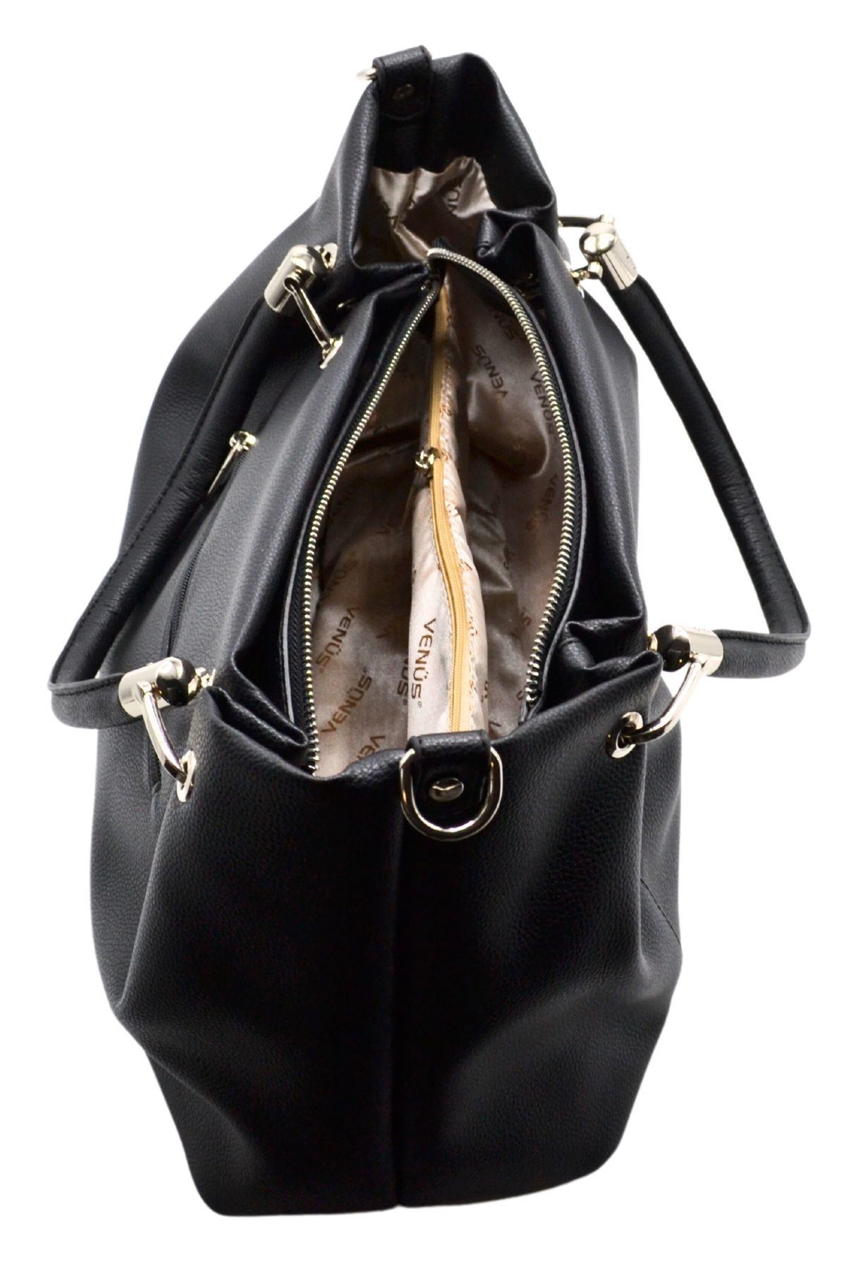 Venüs Deri Kadın Kol Çantası Siyah C2490302K - Thumbnail