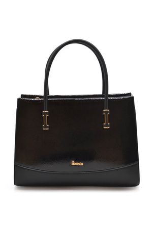 Venüs Deri Kadın Rugan Kol Çantası Siyah C2490701K