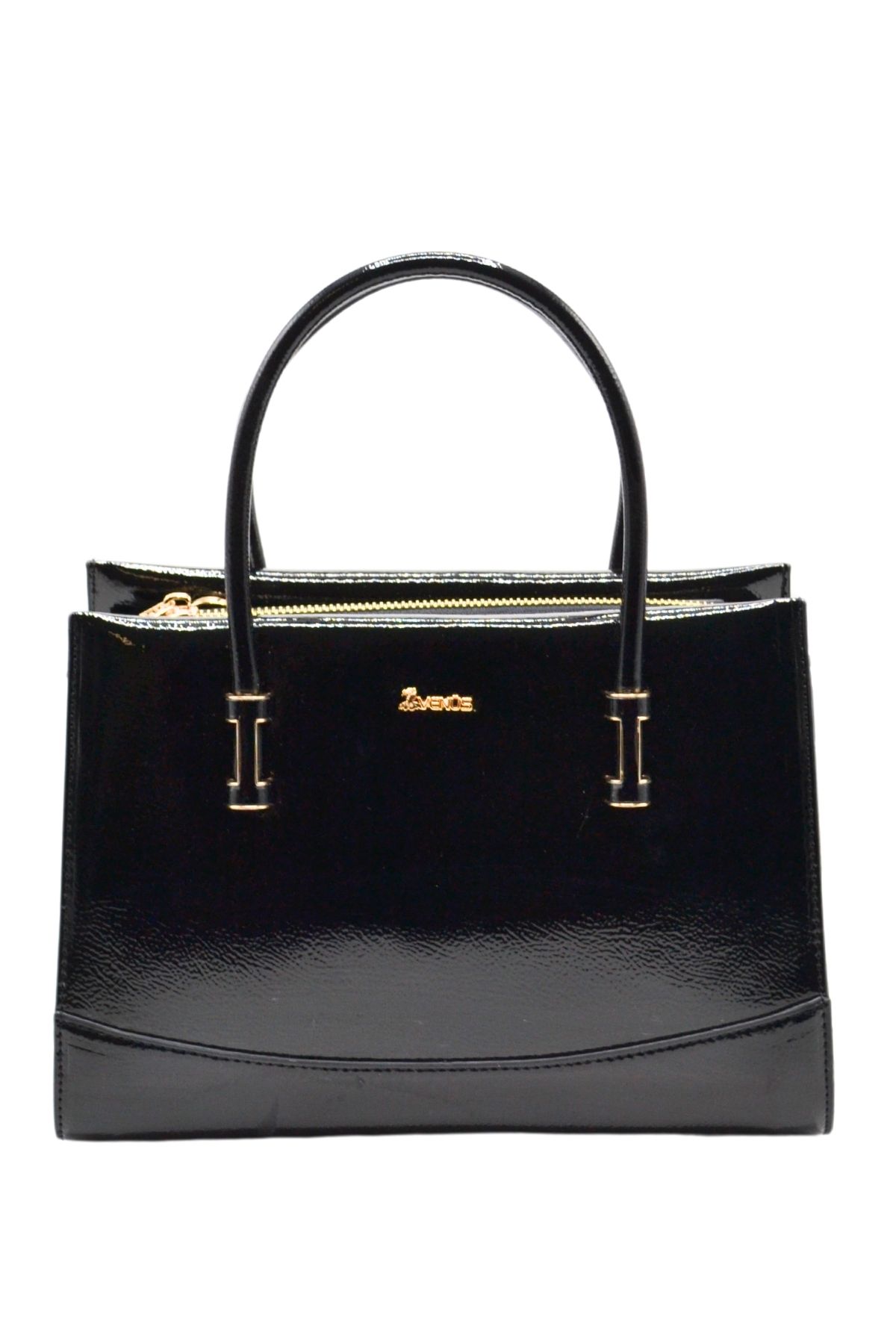 Venüs Deri Kadın Rugan Kol Çantası Siyah C2490701K