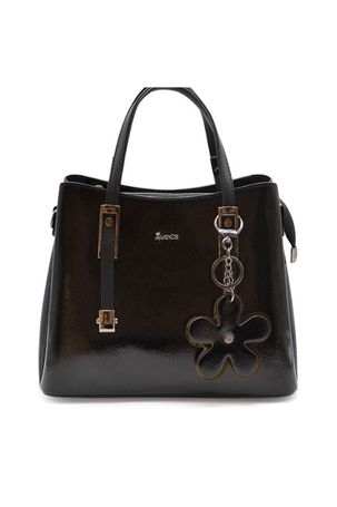 Venüs Deri Kadın Rugan Kol Çantası Siyah C2490807K