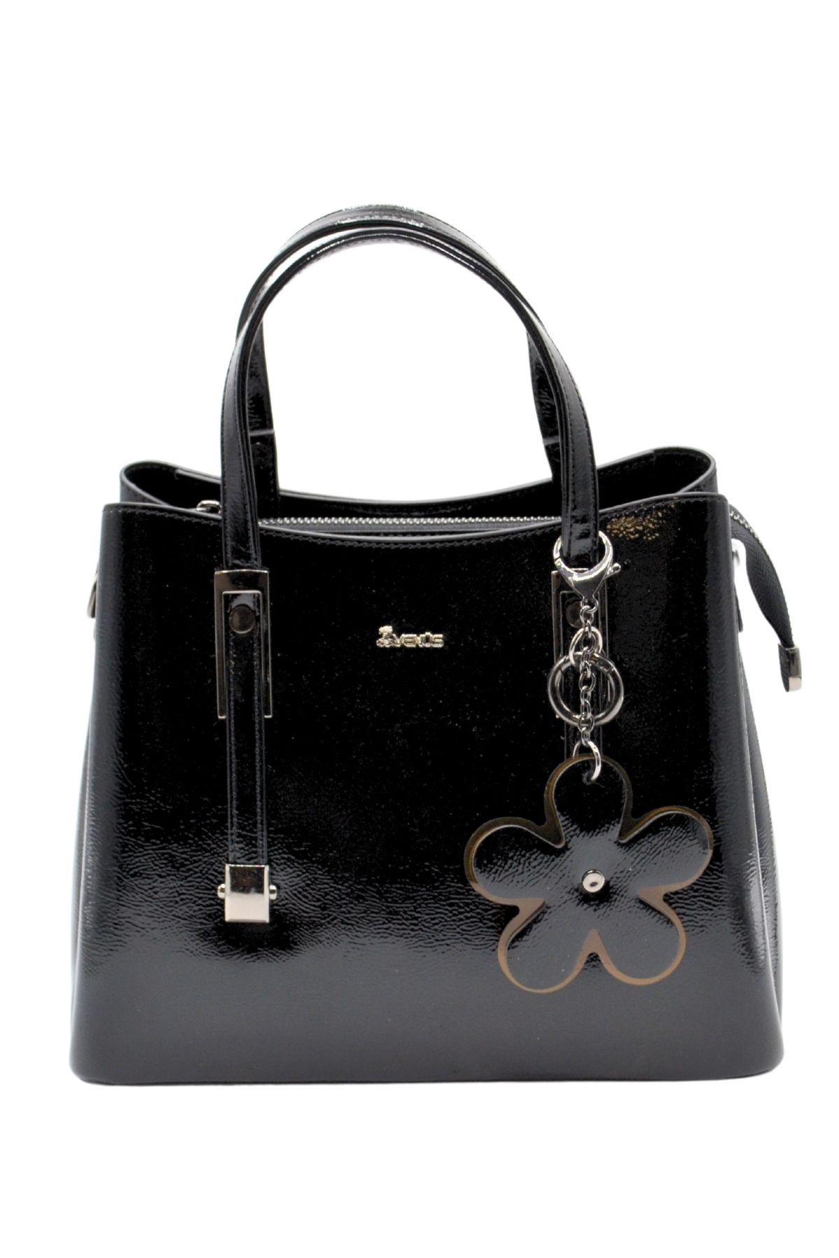 Venüs Deri Kadın Rugan Kol Çantası Siyah C2490807K - Thumbnail