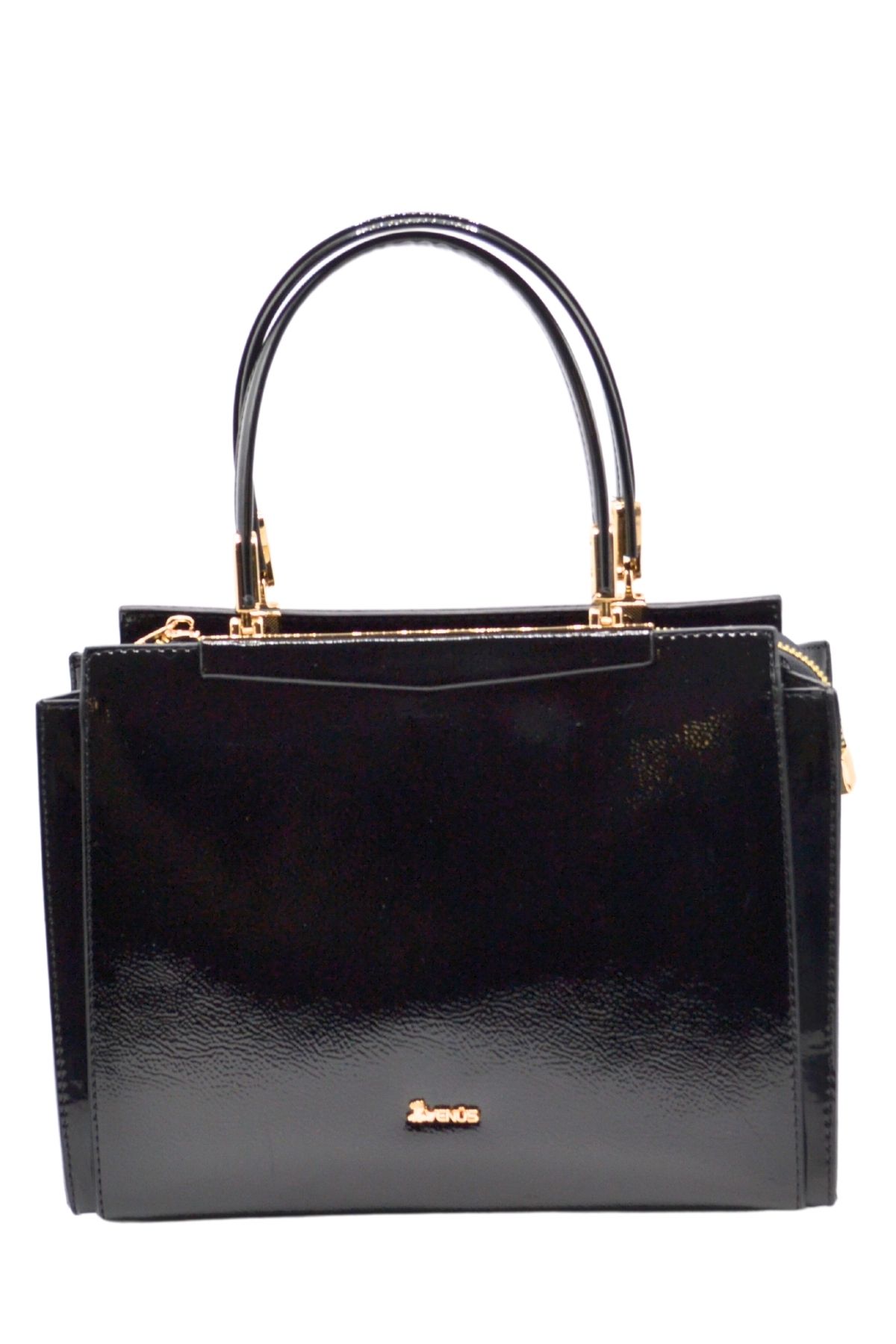 Venüs - Venüs Deri Kadın Rugan Kol Çantası Siyah C2490810K 