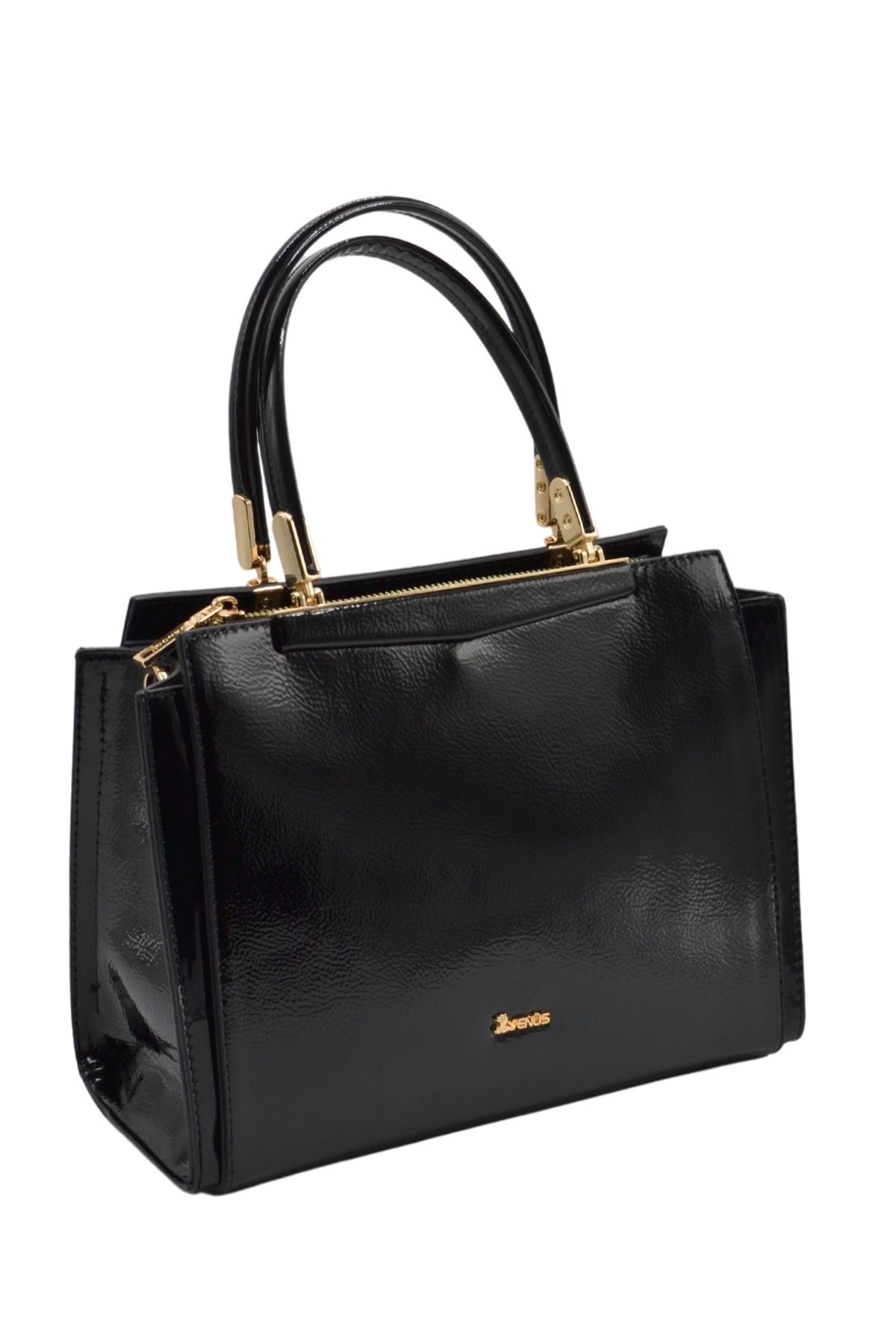 Venüs Deri Kadın Rugan Kol Çantası Siyah C2490810K 