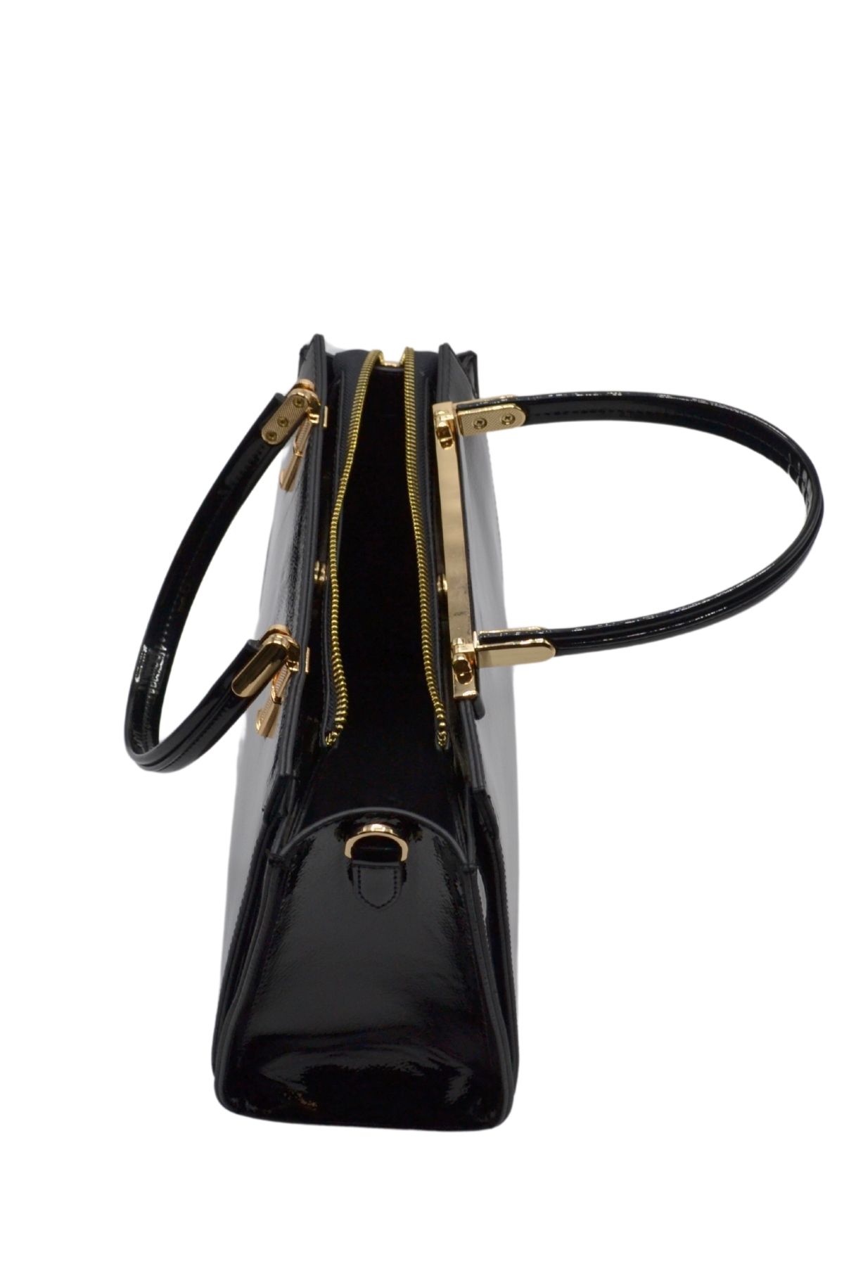 Venüs Deri Kadın Rugan Kol Çantası Siyah C2490810K - Thumbnail