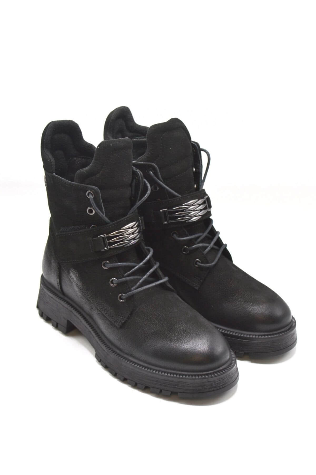 Venüs - Venüs Deri Kadın Nubuk Casual Bot Siyah 2052609K