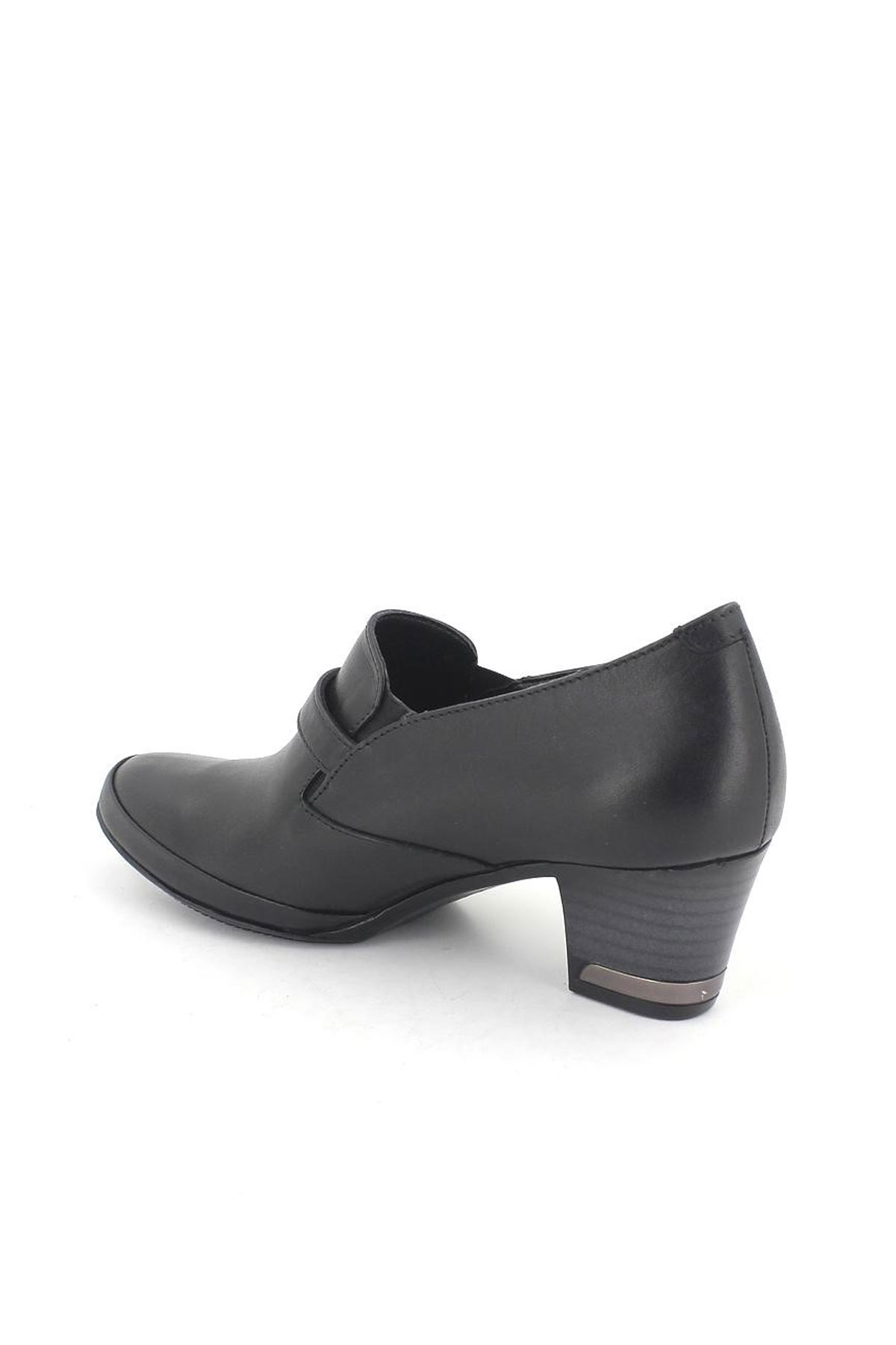 Kadın Topuklu Deri Ayakkabı Siyah 1348K - Thumbnail