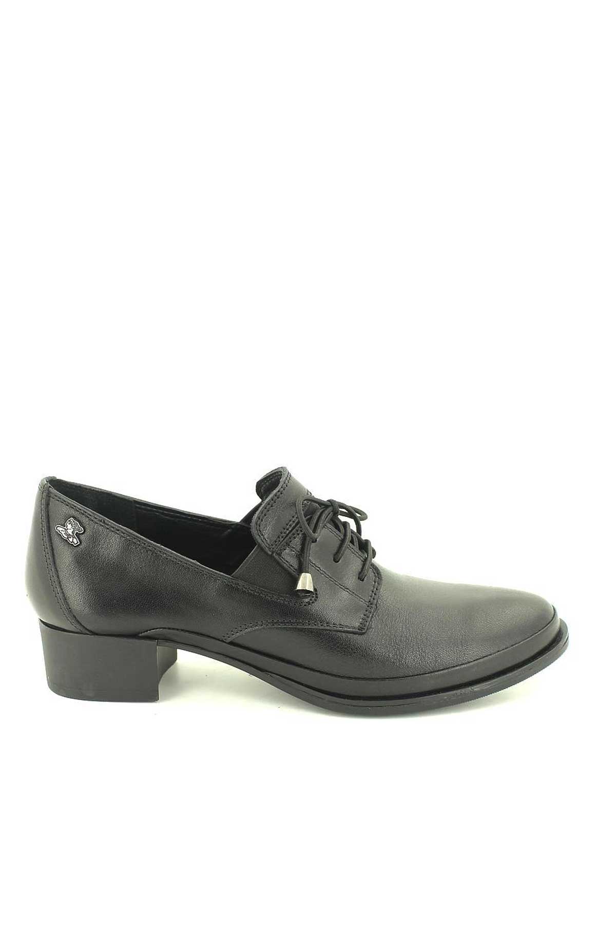 Kadın Topuklu Deri Ayakkabı Siyah 1709201K - Thumbnail