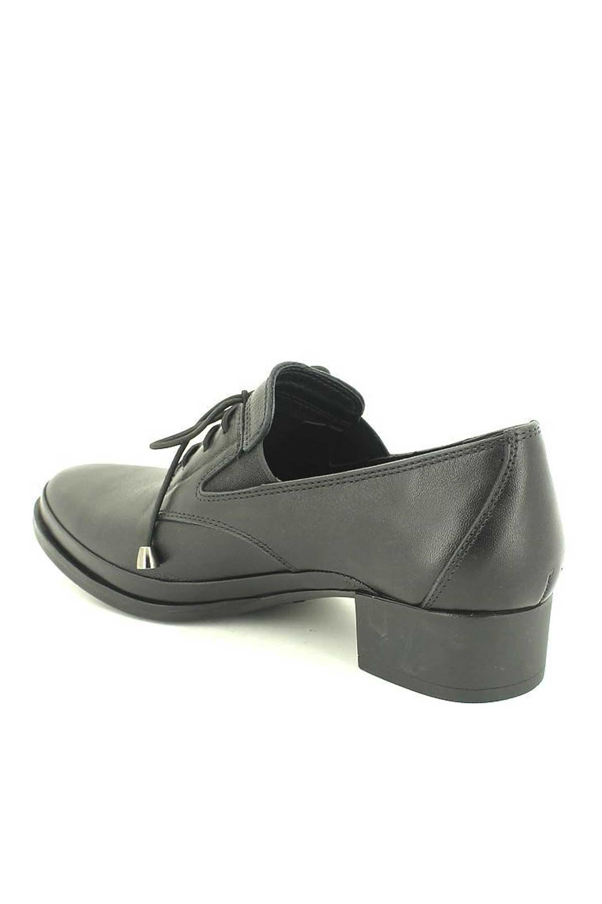 Kadın Topuklu Deri Ayakkabı Siyah 1709201K - Thumbnail