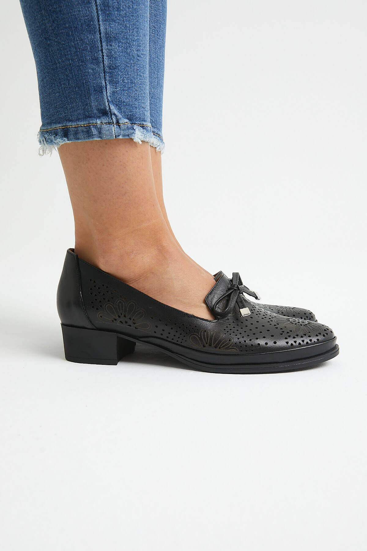Kadın Topuklu Deri Ayakkabı Siyah 1709214Y