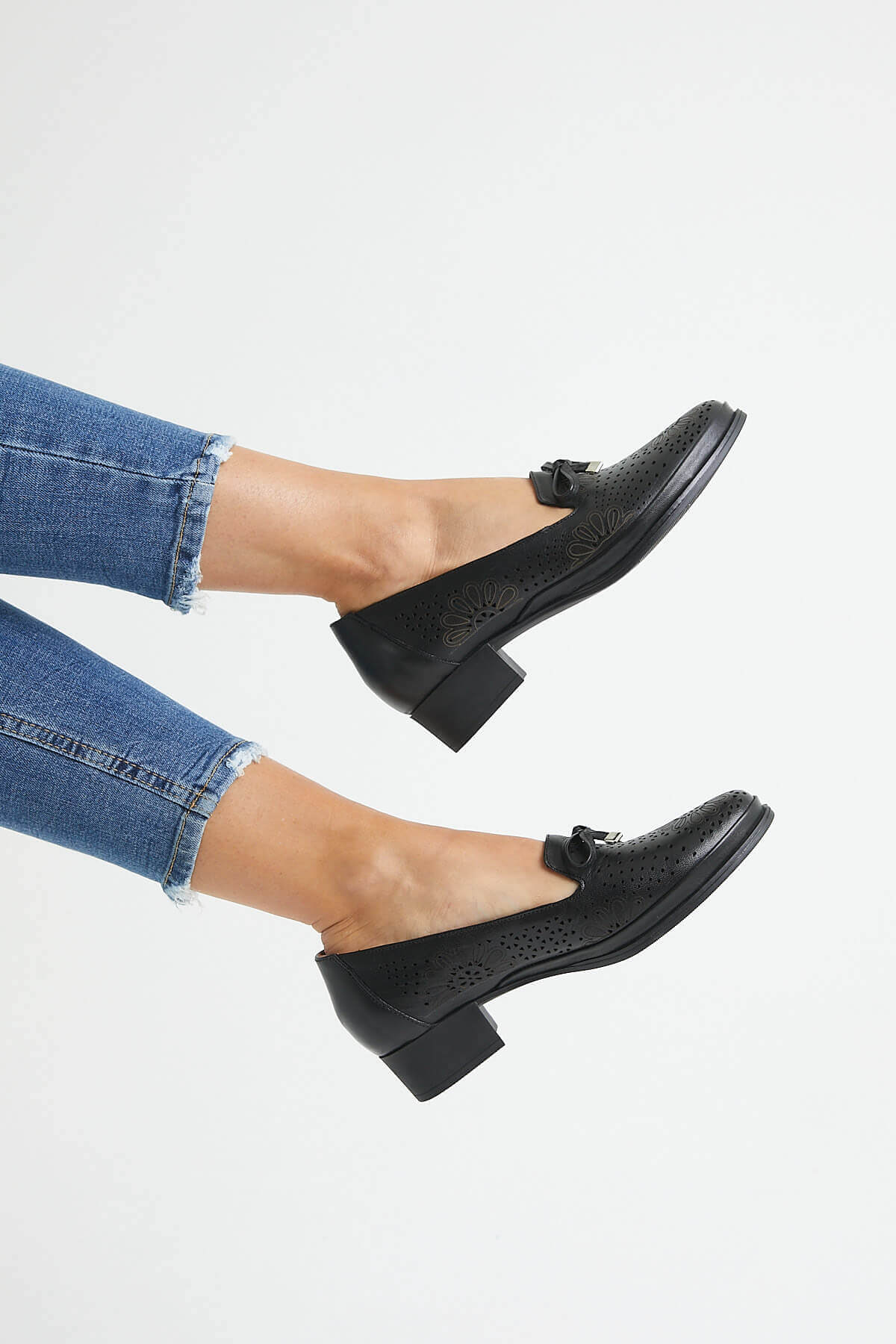 Kadın Topuklu Deri Ayakkabı Siyah 1709214Y - Thumbnail