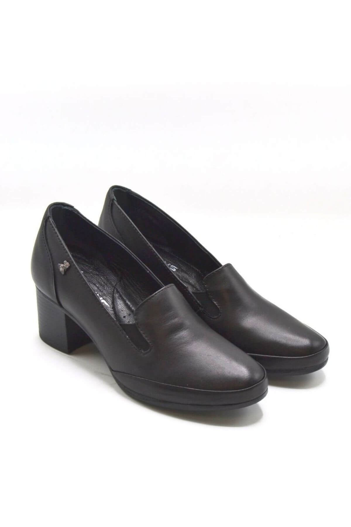 Kadın Topuklu Deri Ayakkabı Siyah 1911902K - Thumbnail