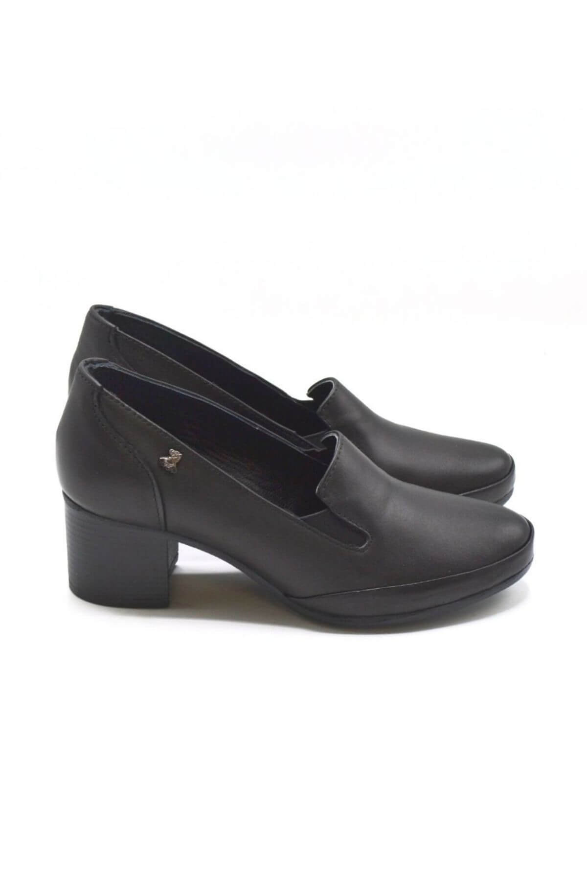 Kadın Topuklu Deri Ayakkabı Siyah 1911902K - Thumbnail