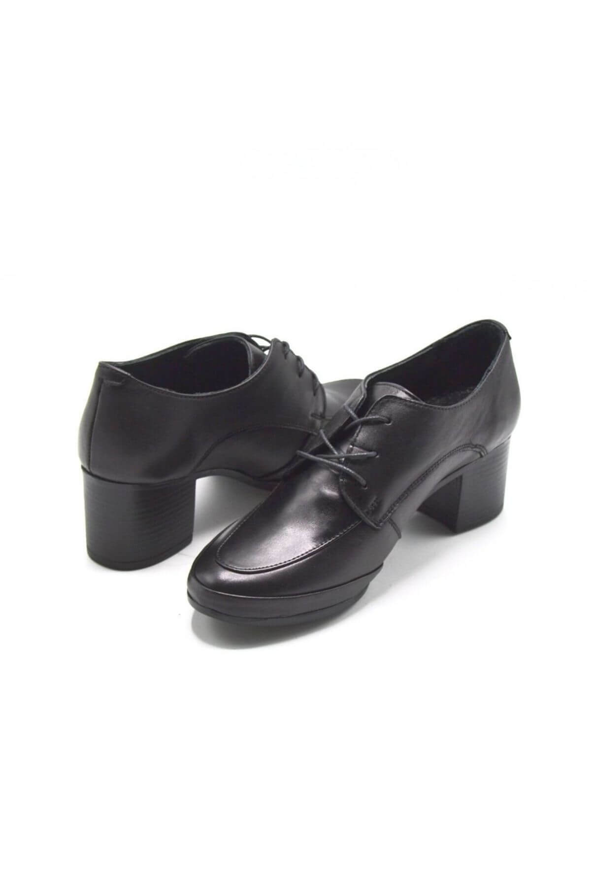 Kadın Topuklu Deri Ayakkabı Siyah 1911940K - Thumbnail