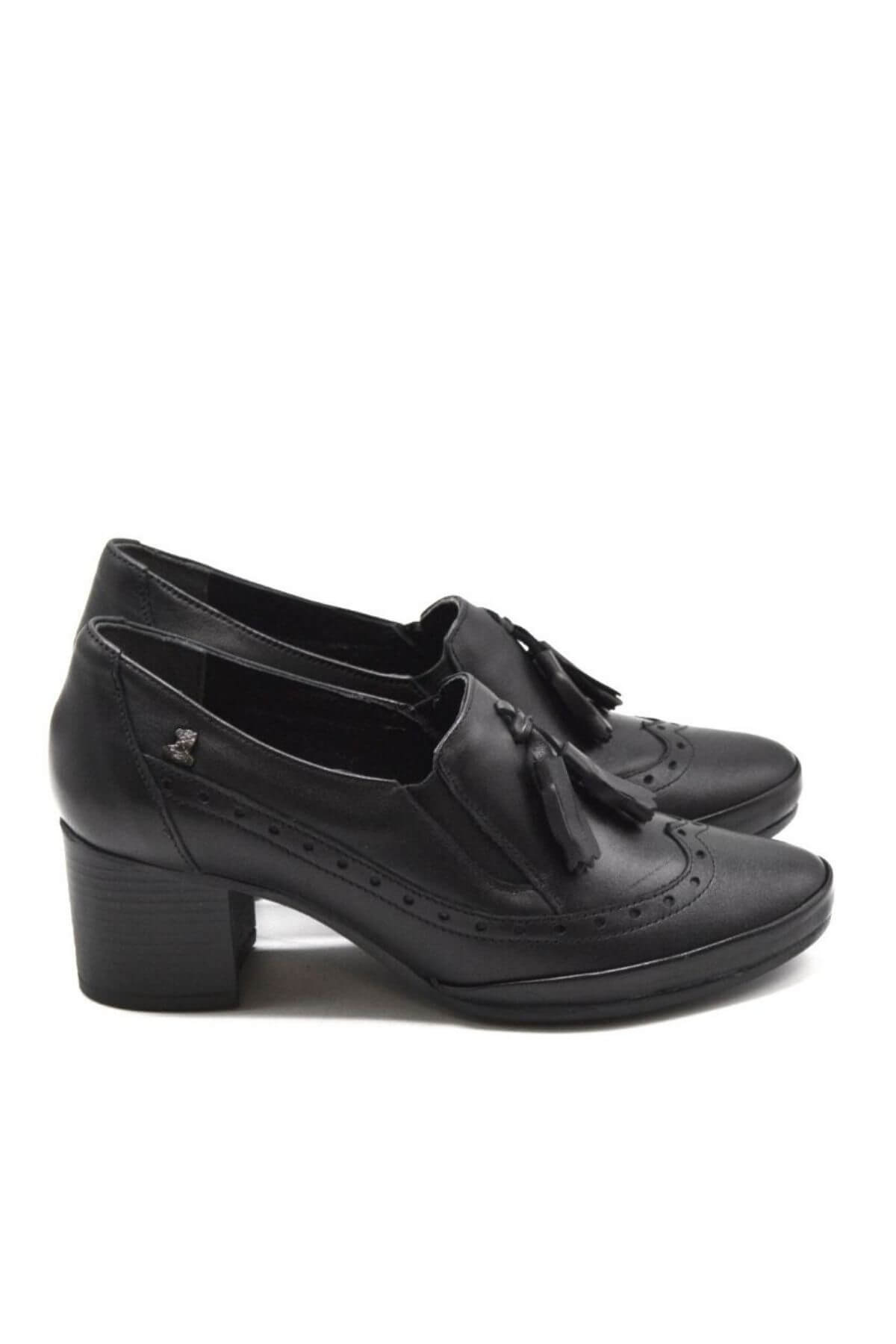 Kadın Topuklu Deri Ayakkabı Siyah 1911943K