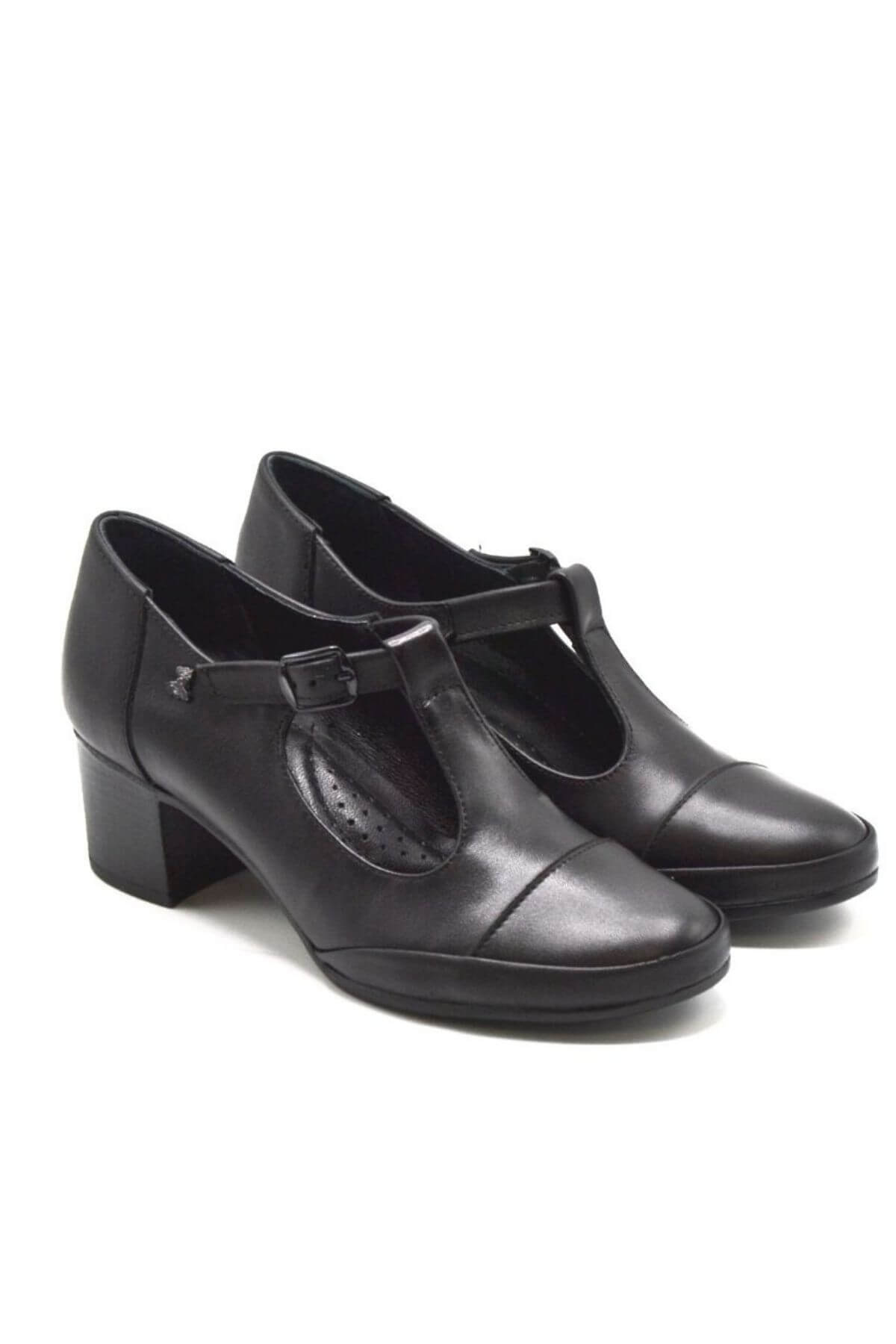 Kadın Topuklu Deri Ayakkabı Siyah 1911954K - Thumbnail