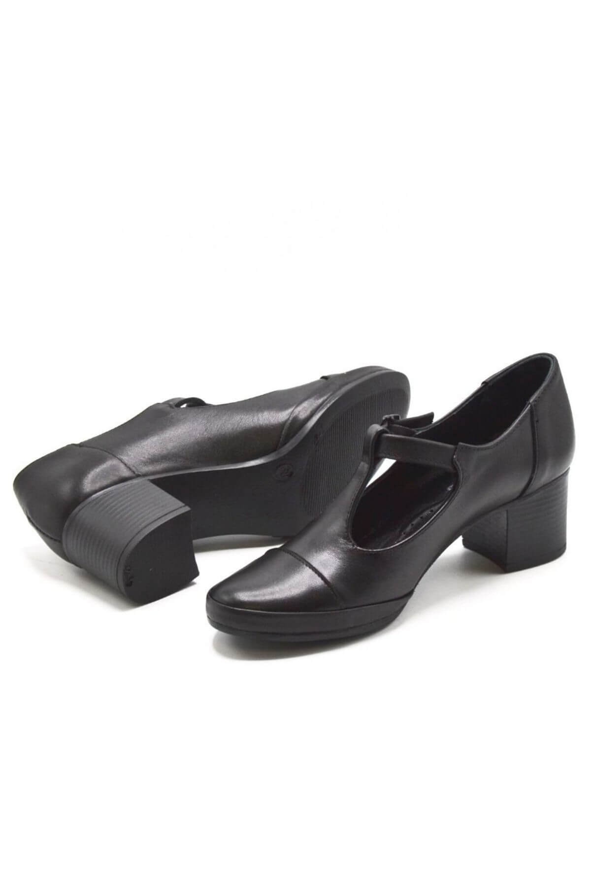 Kadın Topuklu Deri Ayakkabı Siyah 1911954K - Thumbnail