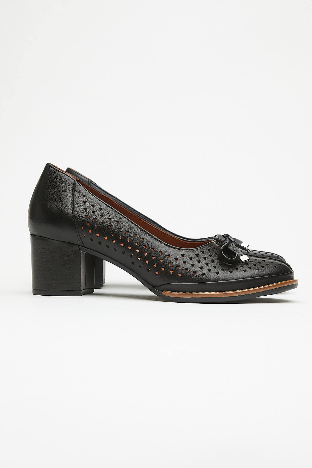 Kadın Topuklu Deri Ayakkabı Siyah 2113301Y - Thumbnail