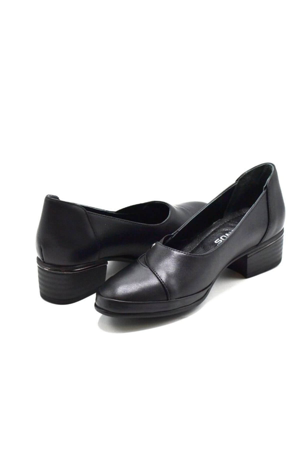 Kadın Topuklu Deri Ayakkabı Siyah 2312515K - Thumbnail