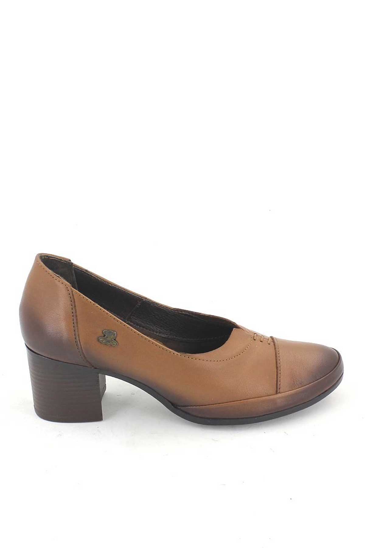 Kadın Topuklu Deri Ayakkabı Taba 1911901K - Thumbnail