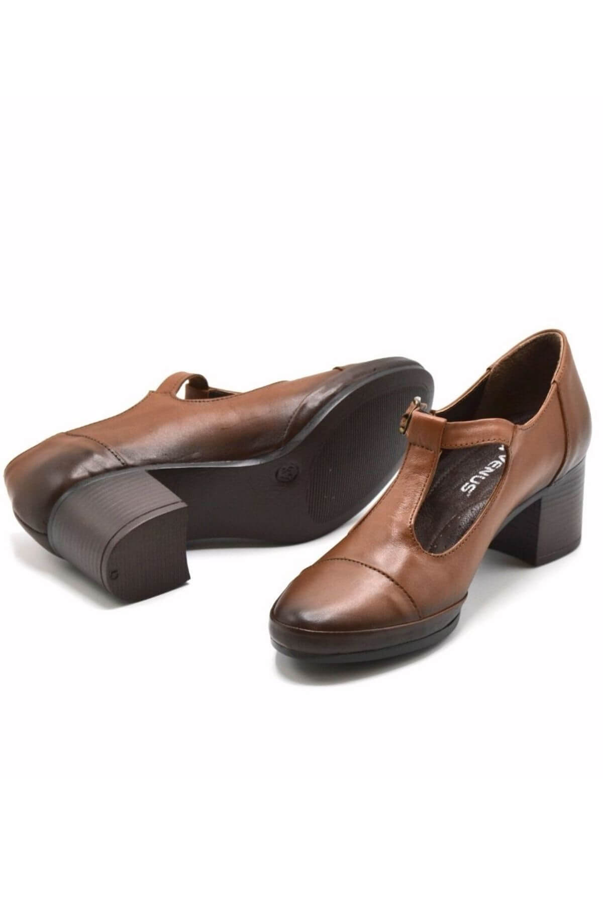 Kadın Topuklu Deri Ayakkabı Taba 1911954K