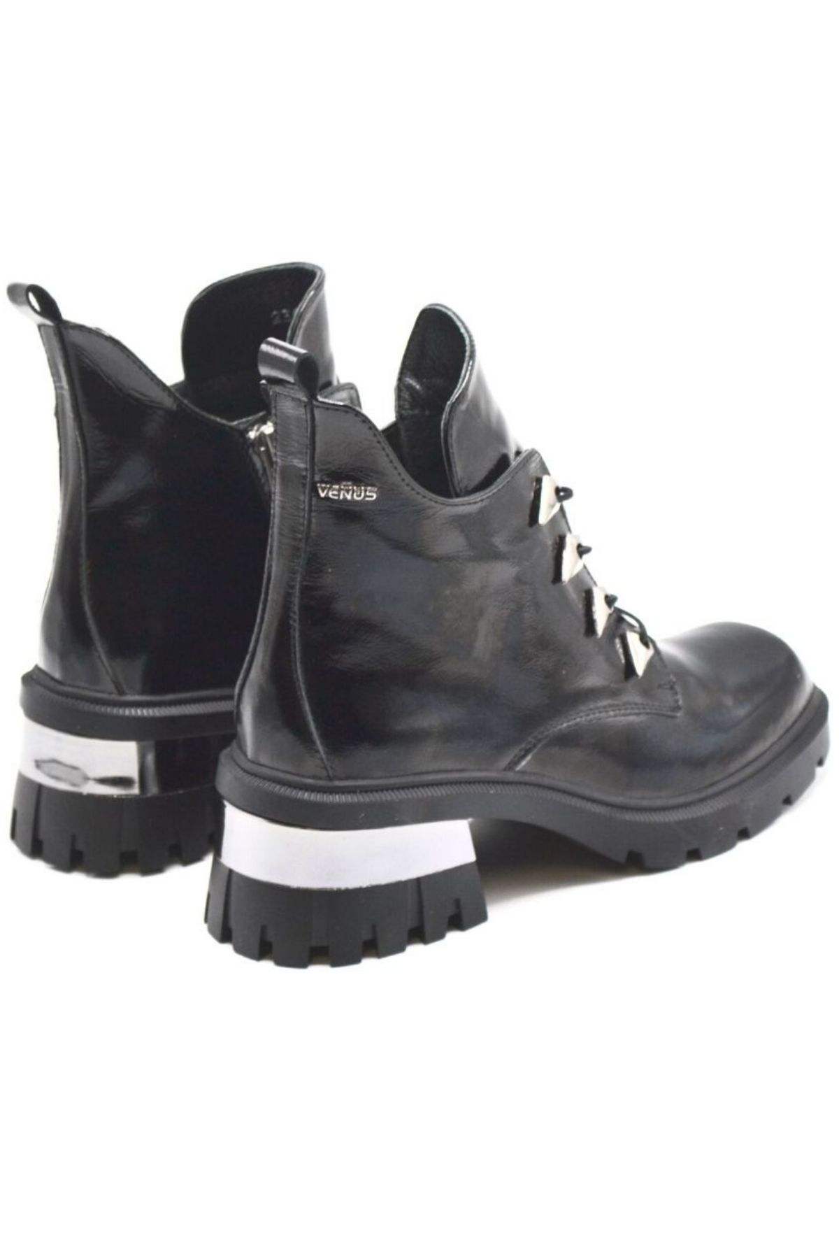 Venüs Deri Kadın Rugan Casual Bot Siyah 2353904K - Thumbnail