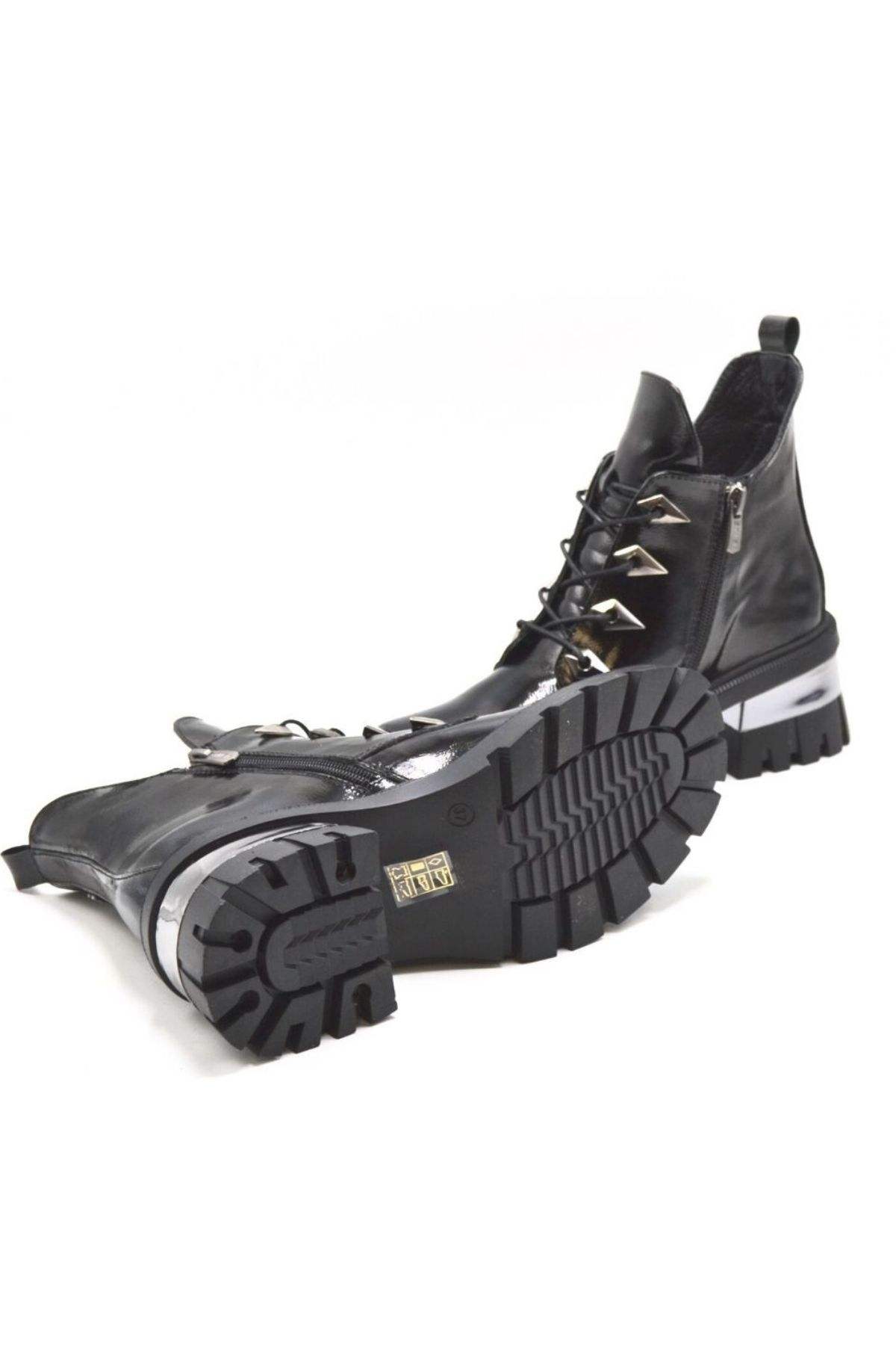 Venüs Deri Kadın Rugan Casual Bot Siyah 2353904K - Thumbnail