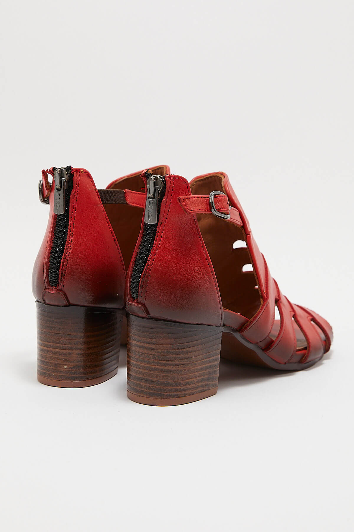 Kadın Topuklu Deri Sandalet Kırmızı 1857211Y - Thumbnail