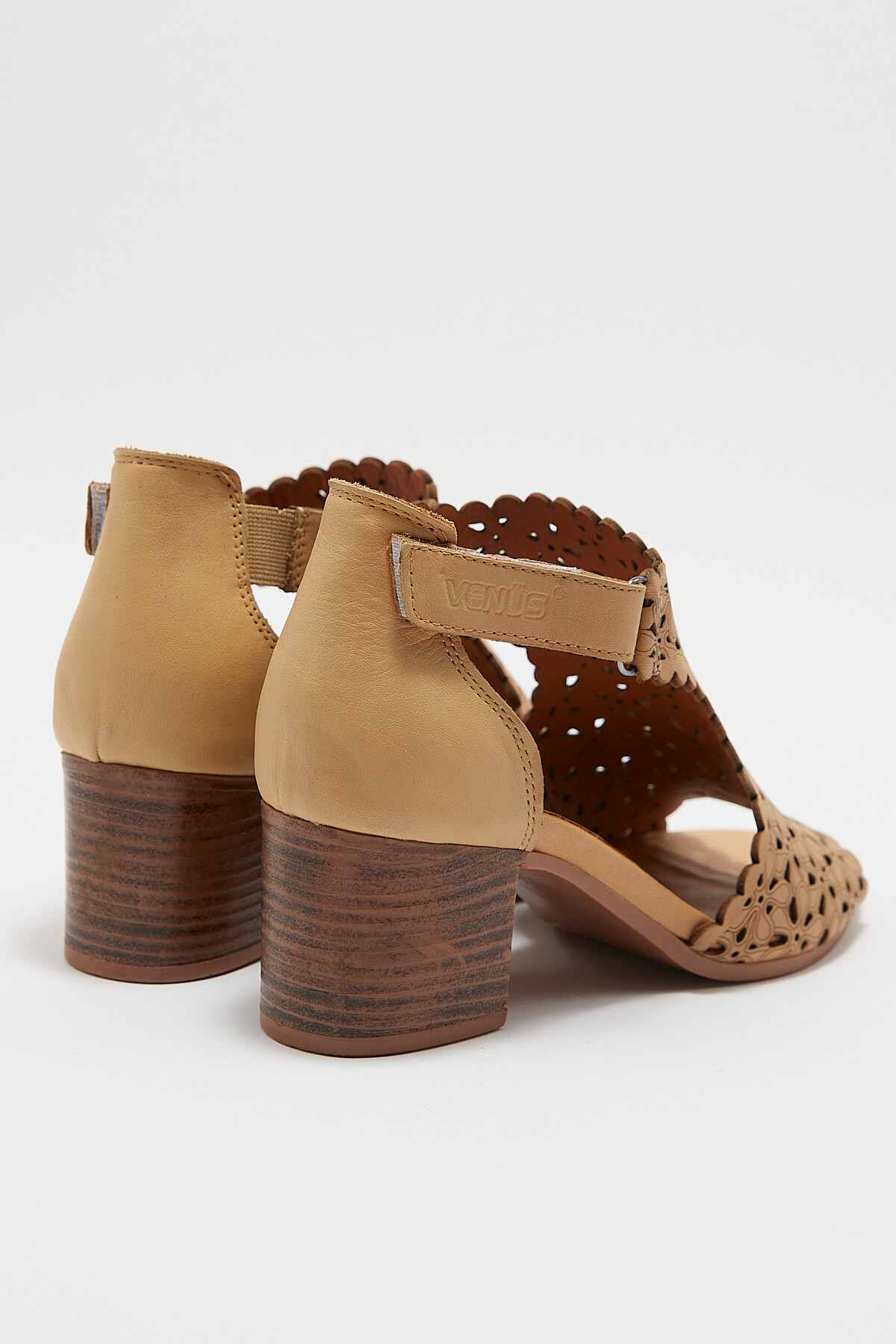 Kadın Topuklu Deri Sandalet Nut 1857215Y - Thumbnail