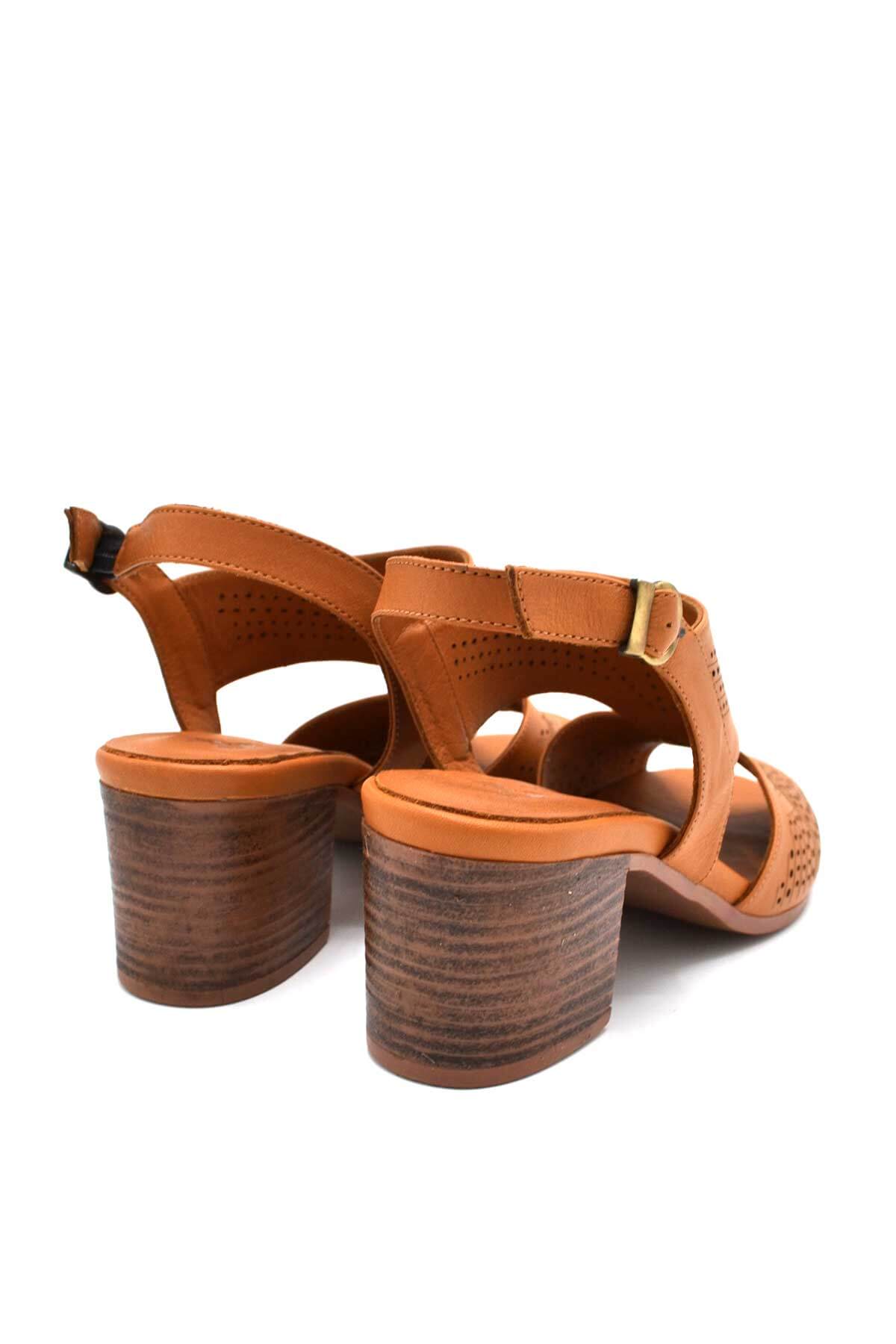 Venüs Deri Kadın Topuklu Sandalet Taba 1857213Y - Thumbnail