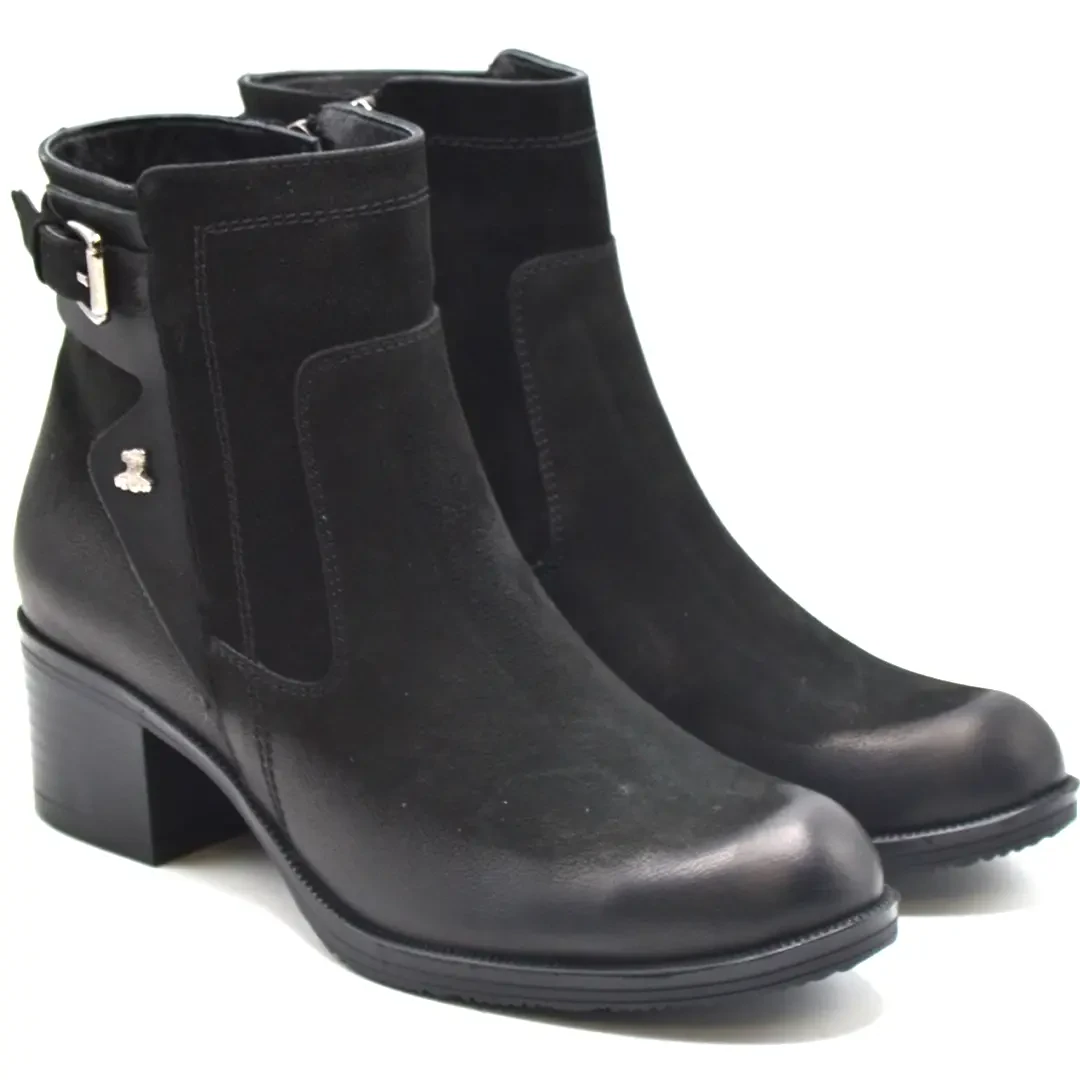 Venüs - Venüs Deri Kadın Süet Topuklu Bot Siyah 1779011K