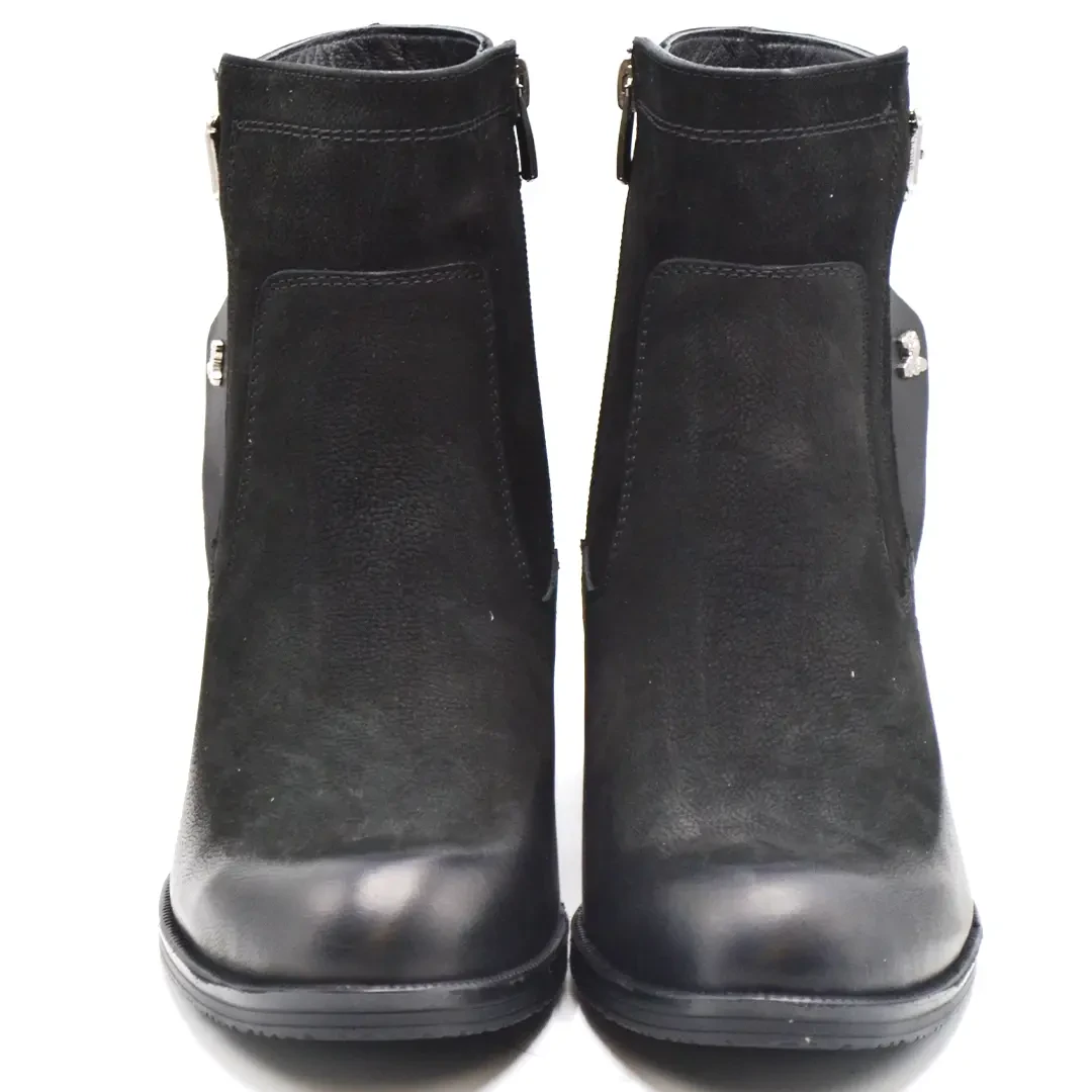 Venüs Deri Kadın Süet Topuklu Bot Siyah 1779011K - Thumbnail