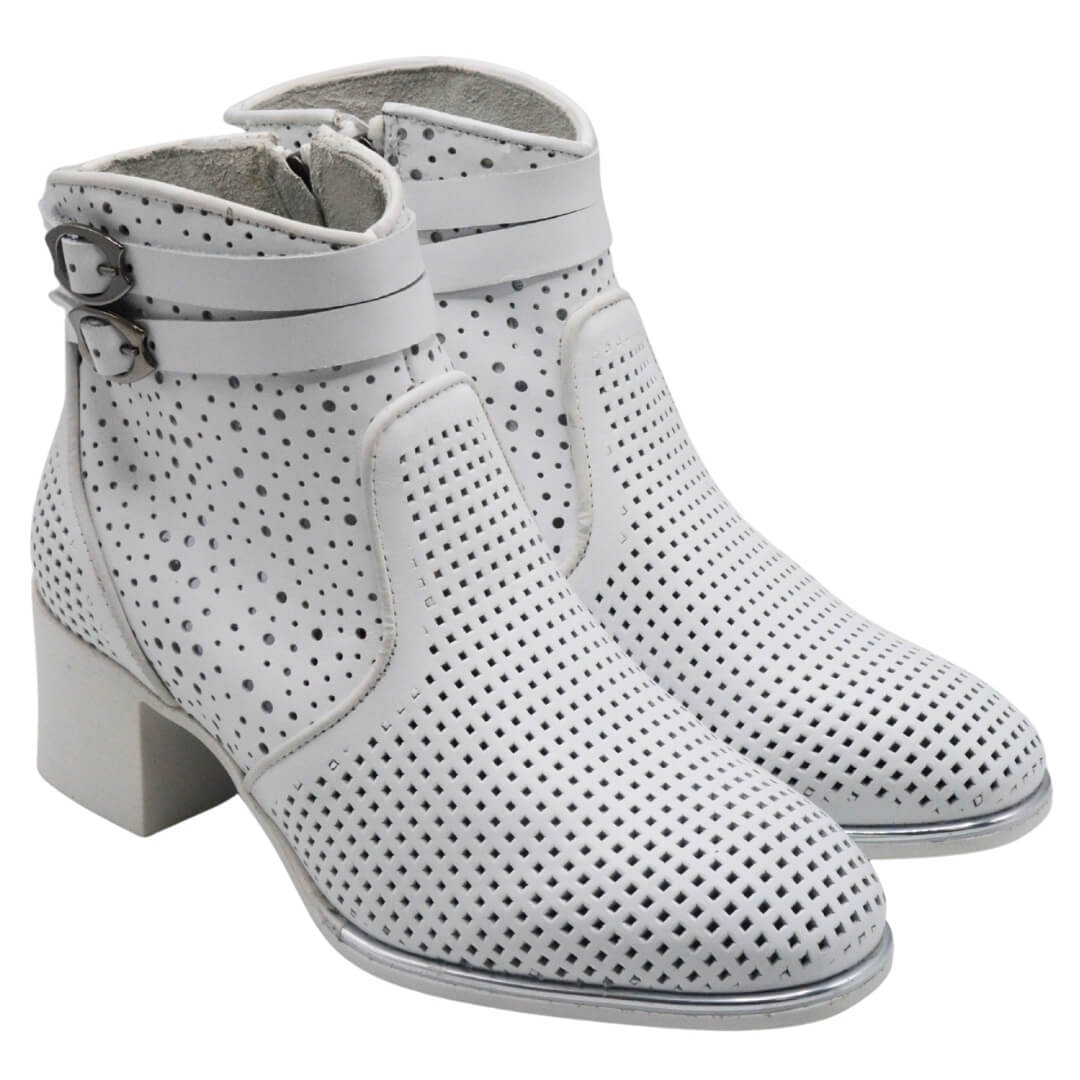 Venüs - Venüs Deri Kadın Süet Yazlık Casual Bot Beyaz 2512752Y