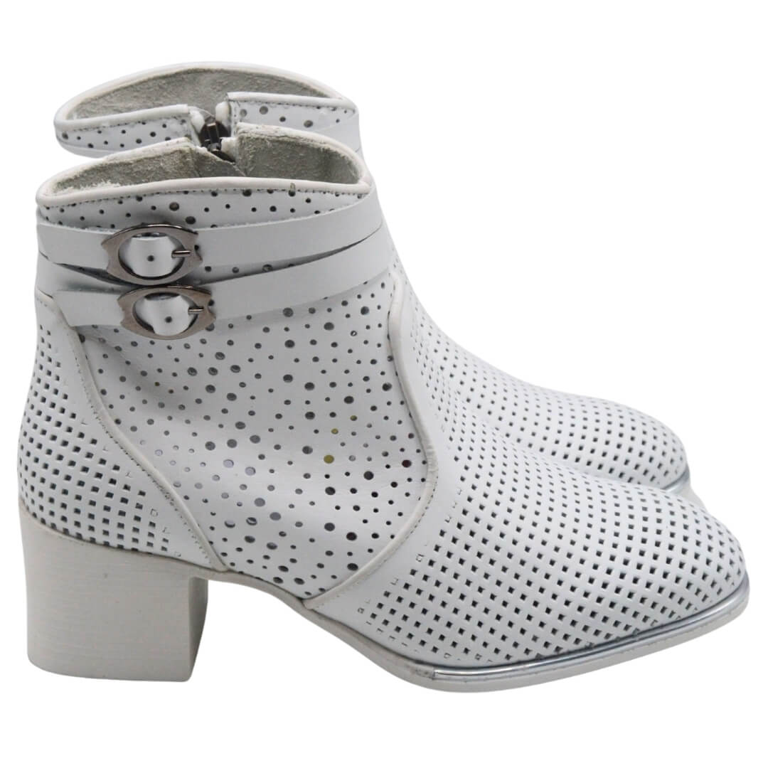 Venüs - Venüs Deri Kadın Süet Yazlık Casual Bot Beyaz 2512752Y