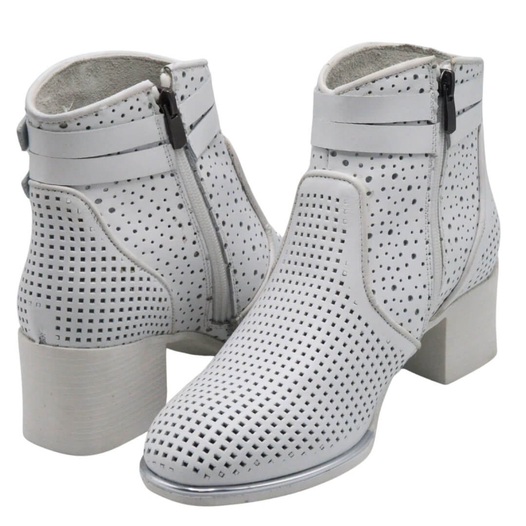 Venüs Deri Kadın Süet Yazlık Casual Bot Beyaz 2512752Y - Thumbnail