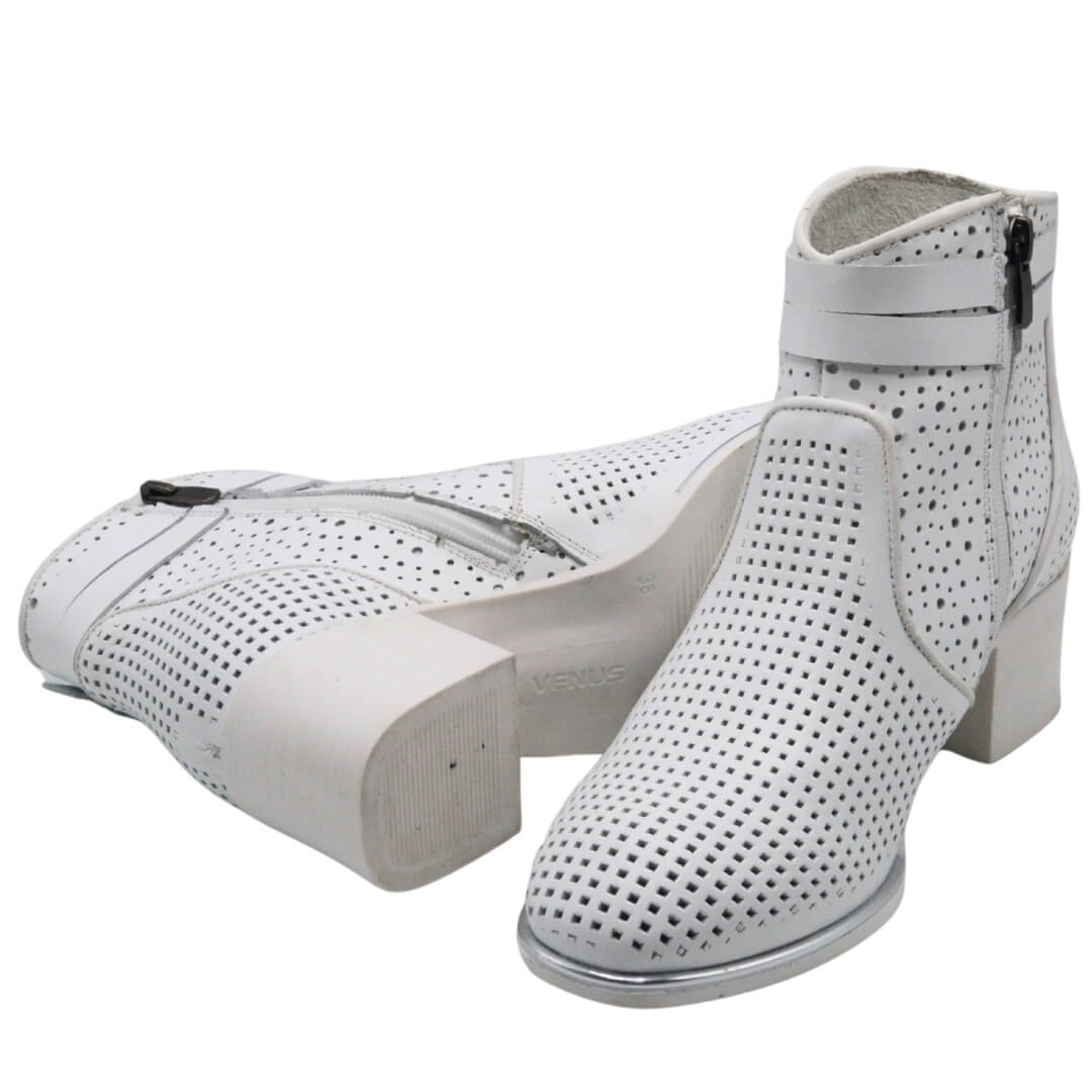 Venüs Deri Kadın Süet Yazlık Casual Bot Beyaz 2512752Y - Thumbnail