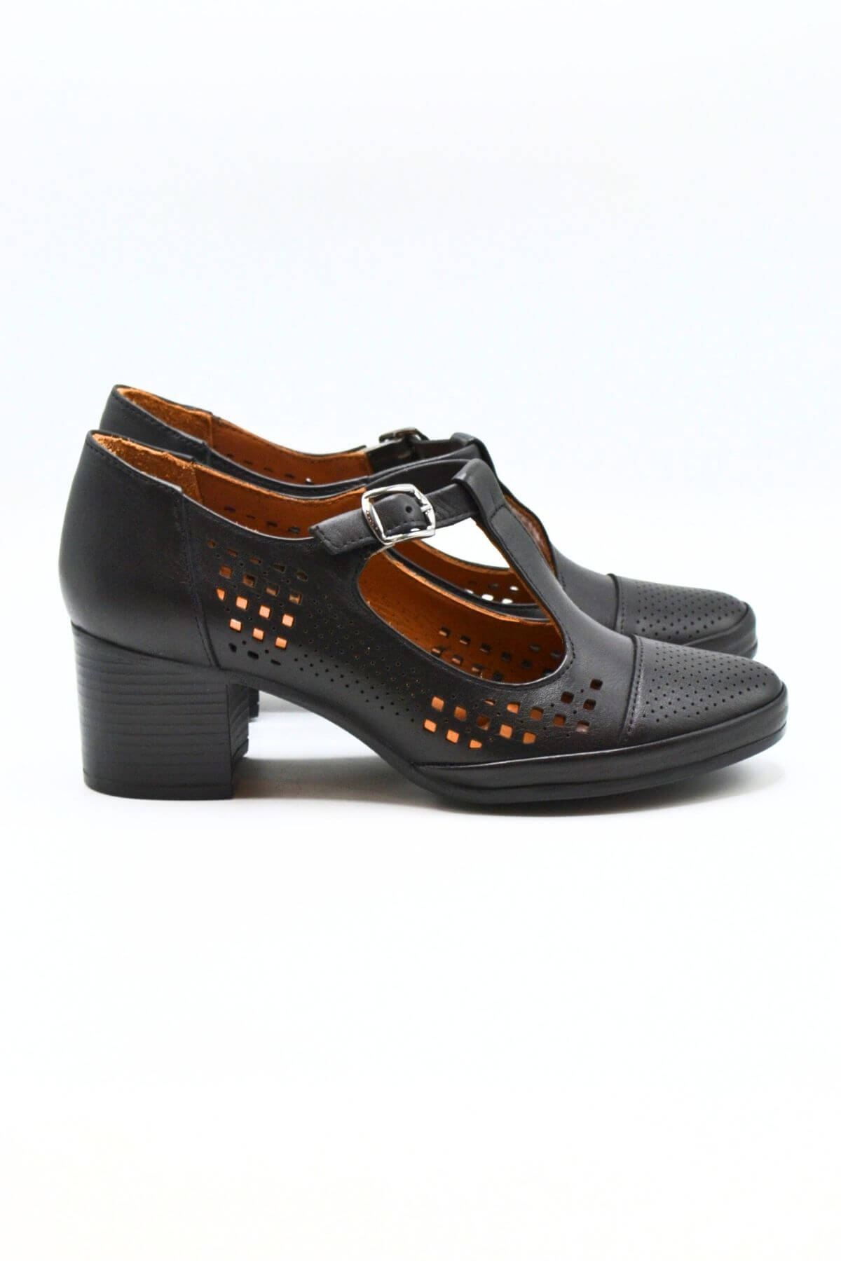 Kadın Yazlık Topuklu Deri Ayakkabı Siyah 1911923Y - Thumbnail