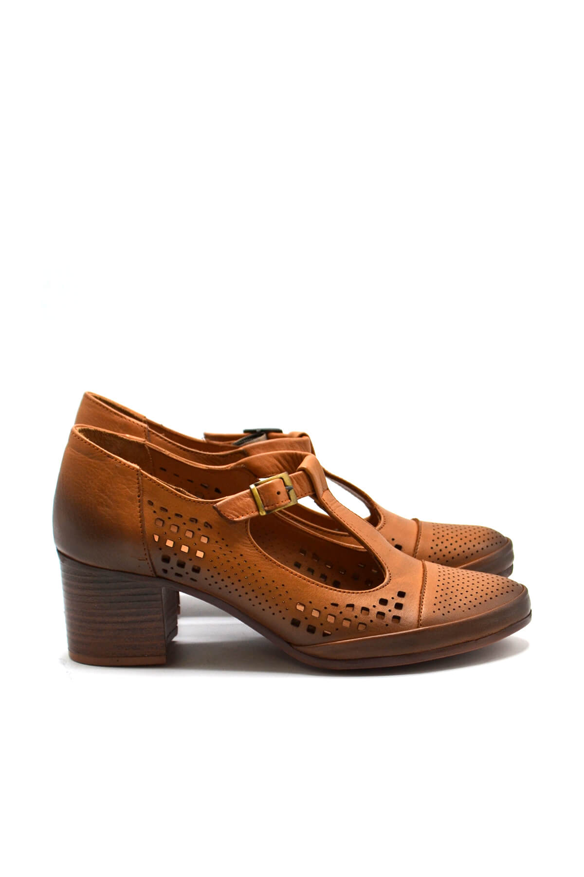 Kadın Yazlık Topuklu Deri Ayakkabı Taba 1911923Y