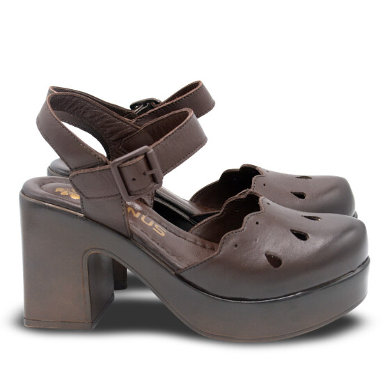 Venüs Deri Kadın Topuklu Sandalet Kahve 2217001Y - 5