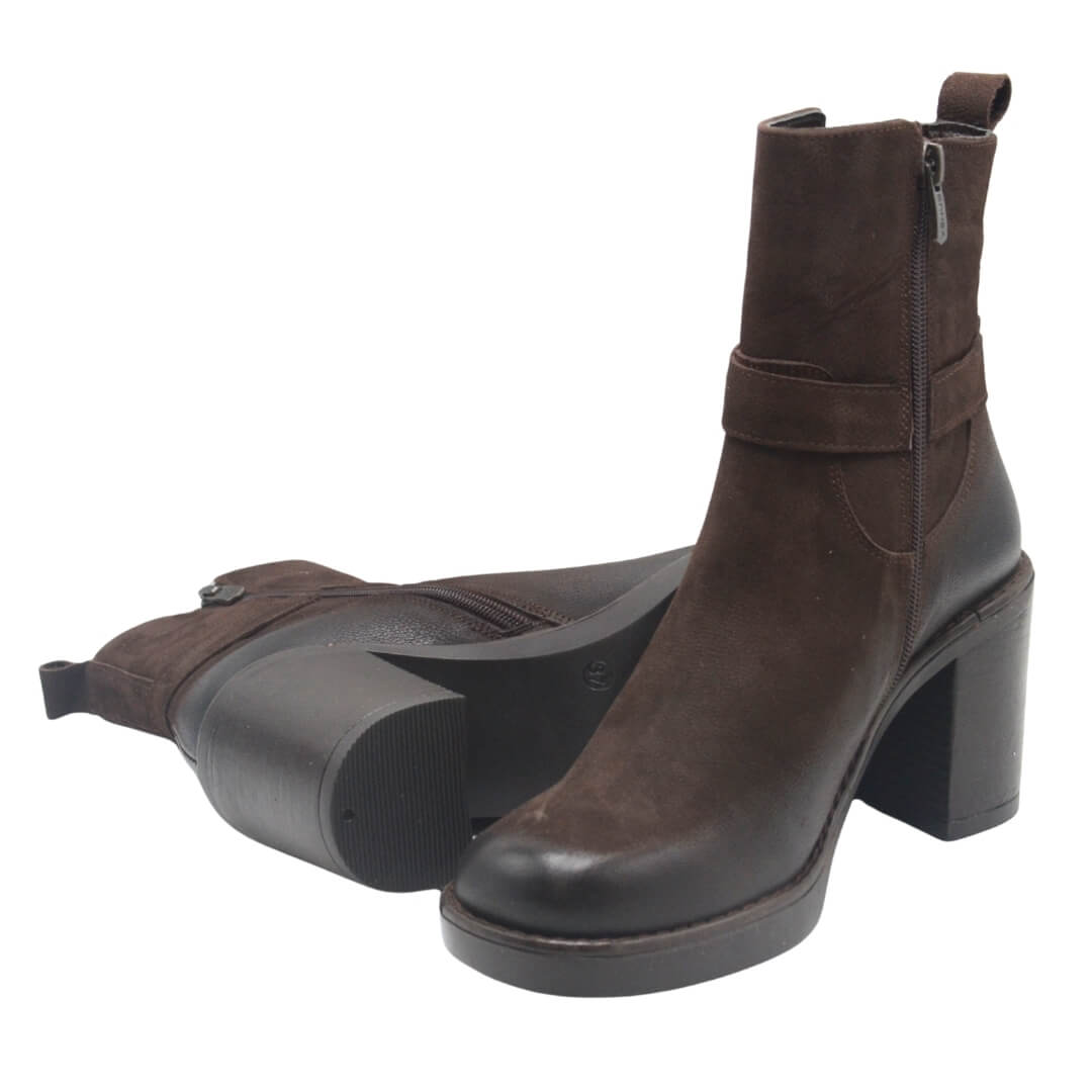 Venüs Deri Kadın Nubuk Topuklu Casual Bot Kahve 2453603K - Thumbnail