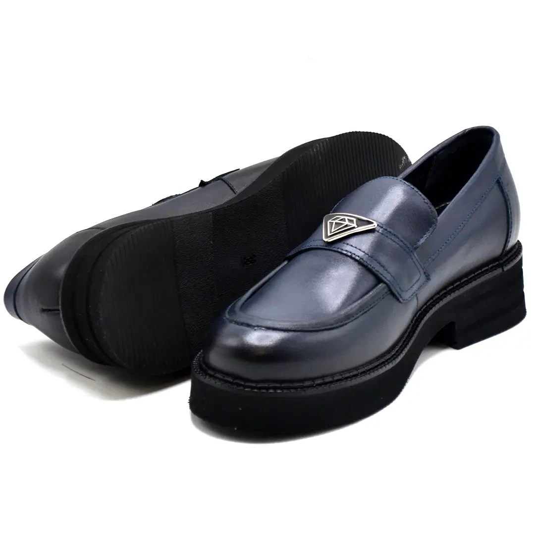 Venüs Deri Kadın Loafer Ayakkabı Lacivert 2451350K