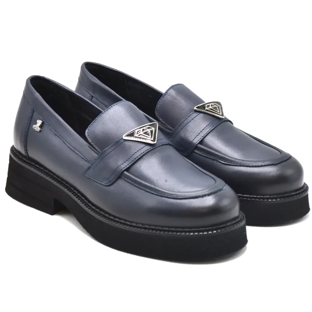 Venüs Deri Kadın Loafer Ayakkabı Lacivert 2451350K