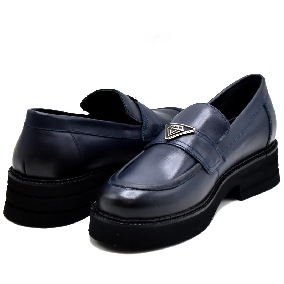 Venüs Deri Kadın Loafer Ayakkabı Lacivert 2451350K - Thumbnail